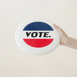 "Vote" black letters, red blue white Wham-O Frisbee
