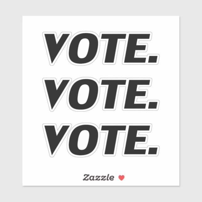 "vote" black letters - sticker (Sheet)