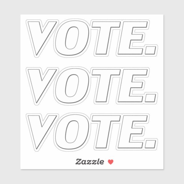 "vote" black transparent letters - sticker (Sheet)
