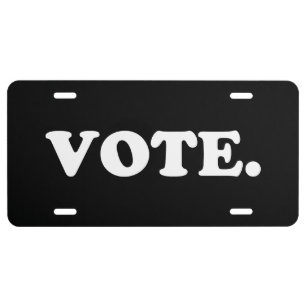 "Vote" Black white - car License Plate