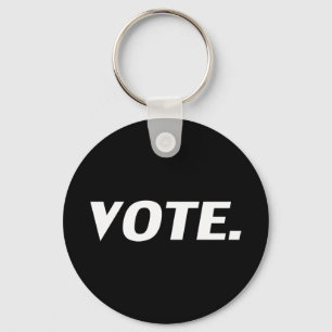 vote - black white keychain