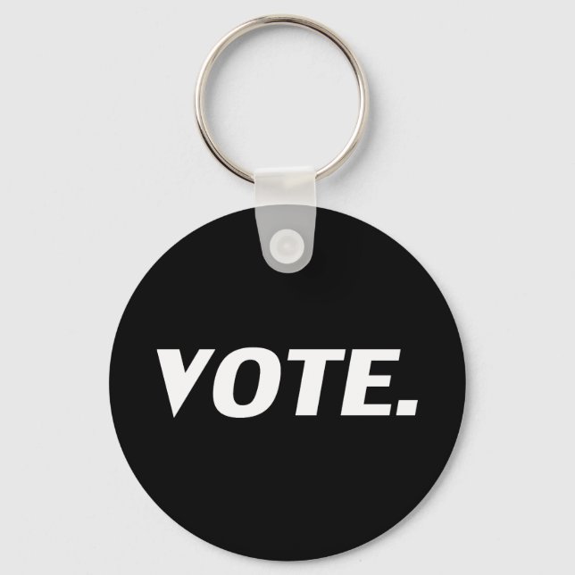 vote - black white keychain (Front)