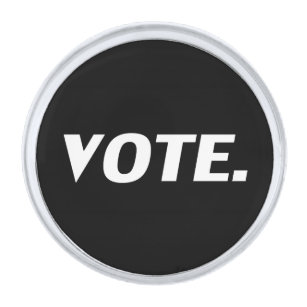 "Vote" black white Lapel Pin