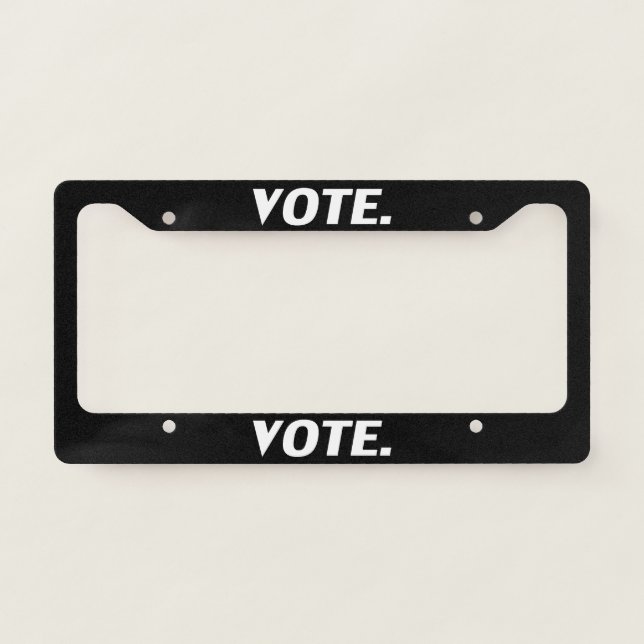 "Vote" black white - License Plate Frame (Front)