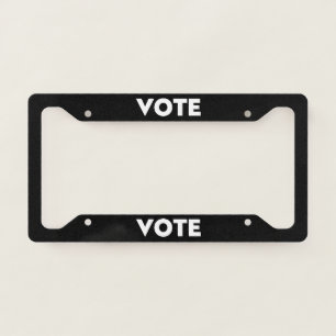 "Vote" black white - License Plate Frame