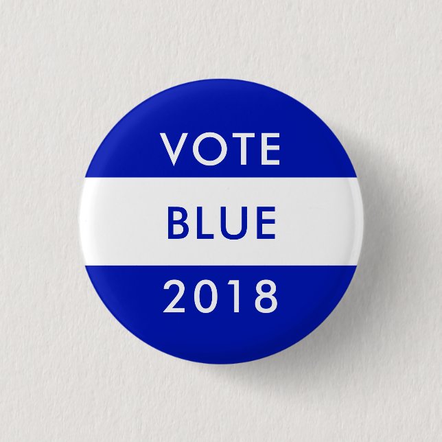 VOTE BLUE 2018 Midterm Election Democrats Wave Button (Front)