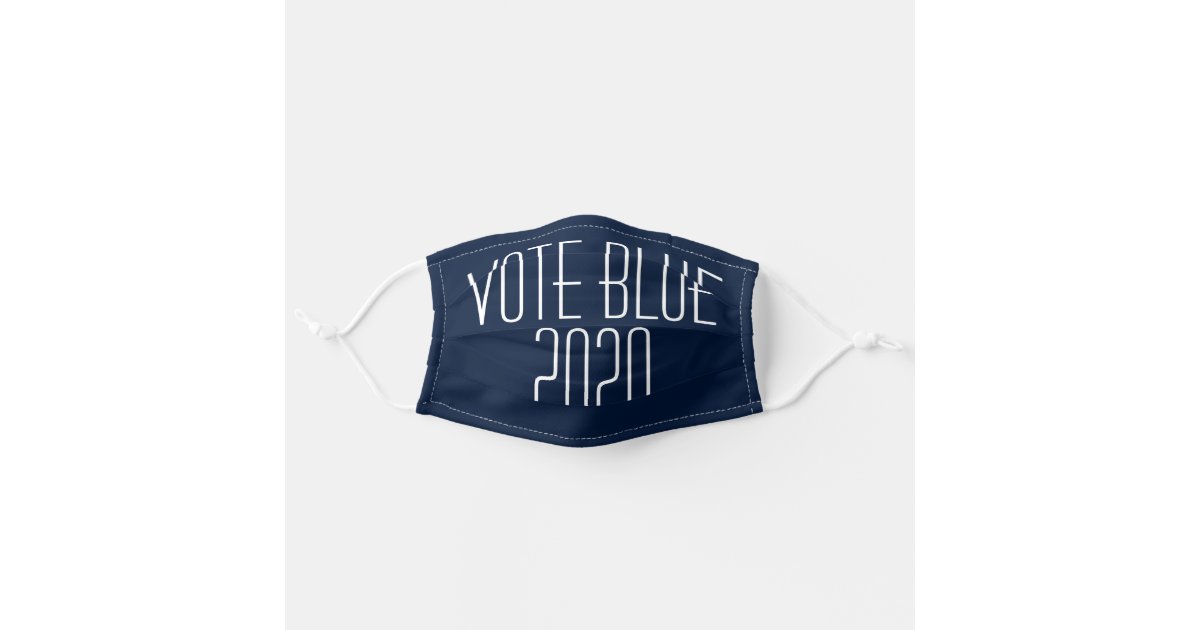Vote Blue 2020 Biden Harris Simple Minimal Cloth Face Mask Zazzle Com