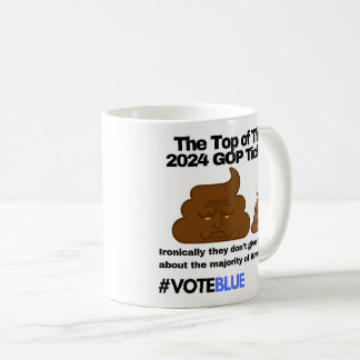 Vote Blue 2024: Anti-Trump Poop Emoji Design Coffee Mug