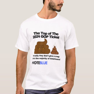 Vote Blue 2024: Anti-Trump Poop Emoji Design T-Shirt
