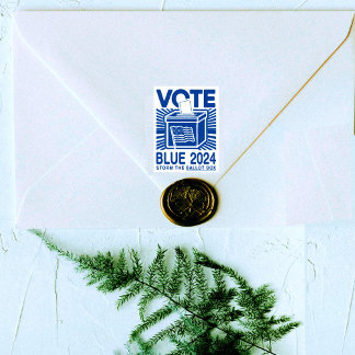 Vote Blue 2024 Ballot Box US Presidential Election Self-inking Stamp