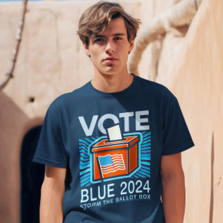 Vote Blue 2024 Ballot Box US Presidential Election T-Shirt