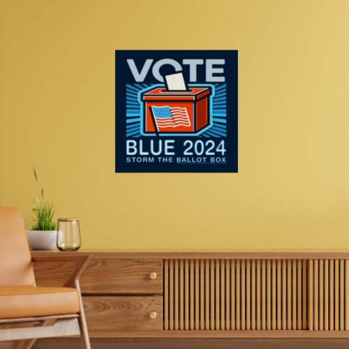 Vote Blue 2024 Ballot Presidential Election Poster