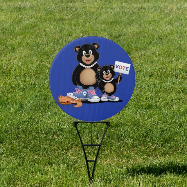 Vote Blue 2024 Bears Harris Walz 2024 Election Sign (Insitu)