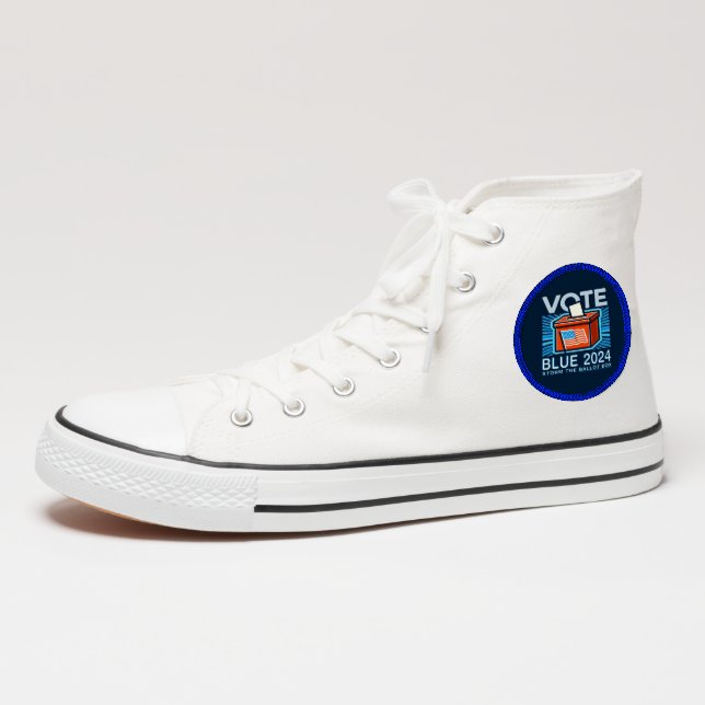 Vote Blue 2024 Presidential Election Circle Velcro Patch (On Shoe Ankle)