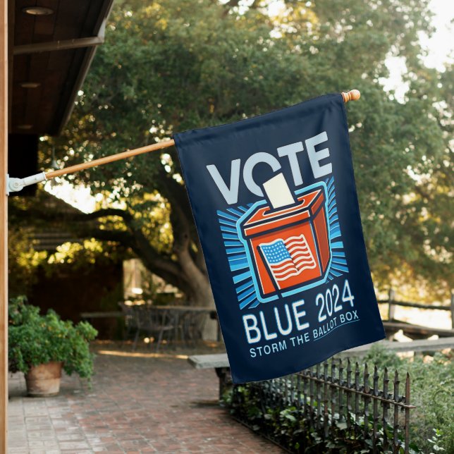 Vote Blue 2024 Presidential Election  House Flag (In SItu)