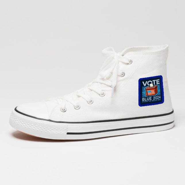 Vote Blue 2024 Presidential Election Square Velcro Patch (On Shoe Ankle)