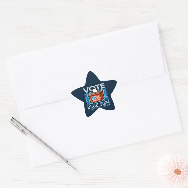 Vote Blue 2024 Presidential Election Star Sticker (Envelope)