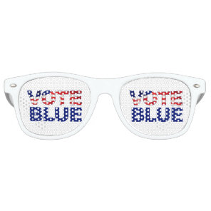 VOTE Blue American Flag Democrat Retro Sunglasses