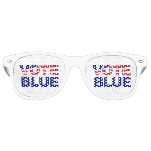 VOTE Blue American Flag Democrat Retro Sunglasses