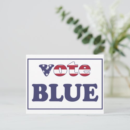 Vote Blue _ American Flag Typography Postcard