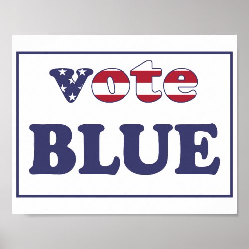 Vote Blue _ American Flag Typography Poster