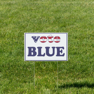 Vote Blue - American Flag Typography Sign