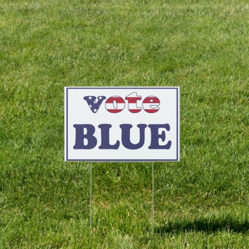 Vote Blue _ American Flag Typography Sign