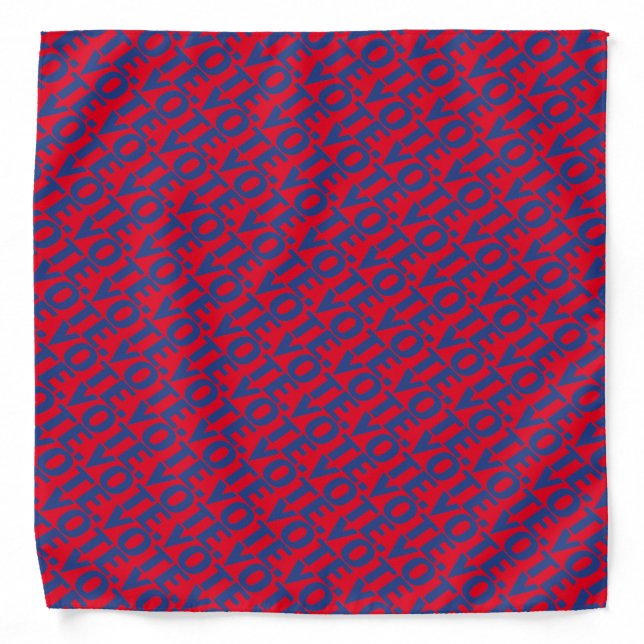 Vote blue and red typography pattern modern dog bandana (Front)