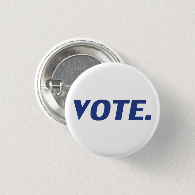Vote blue and white modern button (Front & Back)