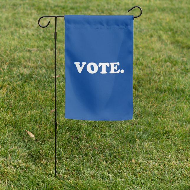 Vote blue and white modern elegant garden flag (In SItu)