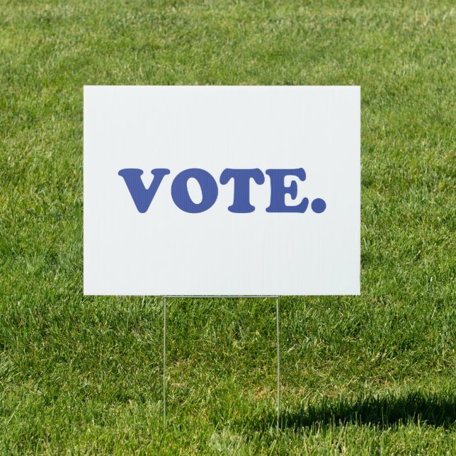 Vote blue and white round yard Sign (Insitu)