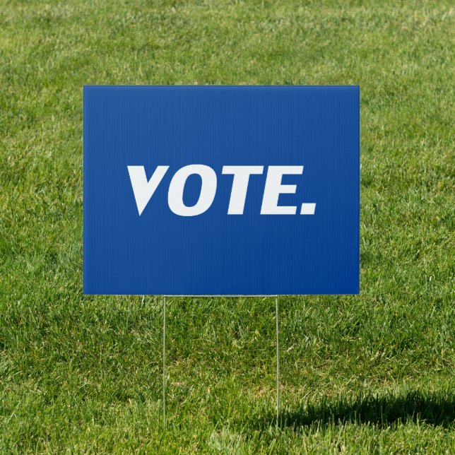 Vote blue and white typography modern political sign (Insitu)