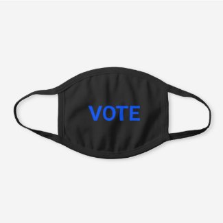 Vote Blue Black Cotton Face Mask