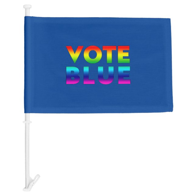 Vote Blue - blue pride lgbtq lgbt Car Flag (Front)