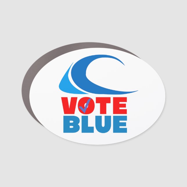 VOTE BLUE (blue wave) Car Magnet (Front)