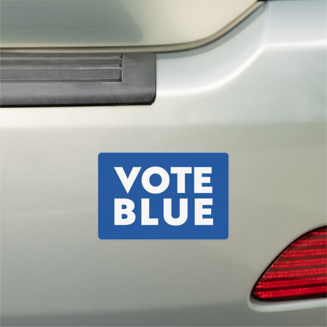 vote blue - blue, white bumper car magnet (In Situ)