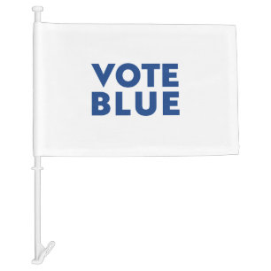Vote Blue - blue white - Car Flag