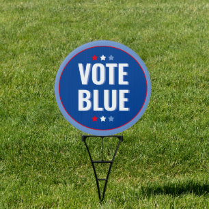 Vote Blue Bold Blue White Election Yard Sign