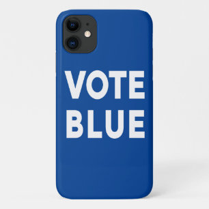 Vote Blue bold text on blue iPhone 11 Case