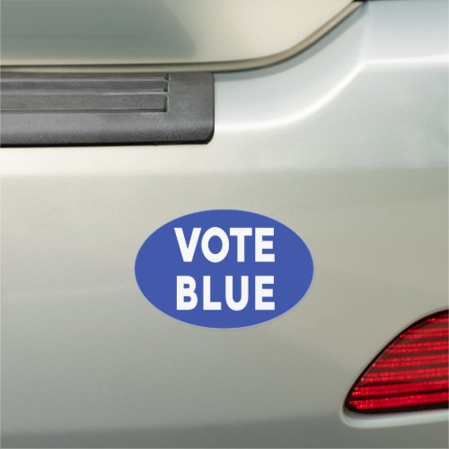 Vote Blue bold text on blue political election Car Magnet