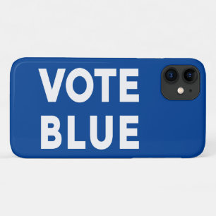 Vote Blue bold text on blue political election iPhone 11 Case