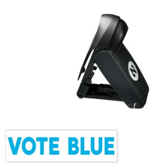 Vote Blue bold text Pocket Stamp