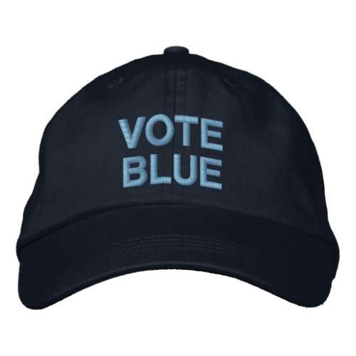 Vote Blue bold text political Embroidered Baseball Cap