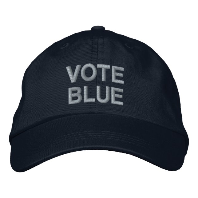 Vote Blue bold text political Embroidered Baseball Cap (Front)