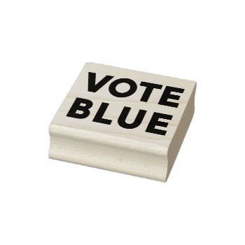 Vote Blue Bold Text Rubber Stamp by RocklawnArts at Zazzle