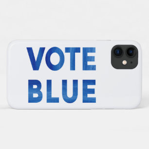 Vote Blue bold watercolor political election iPhone 11 Case