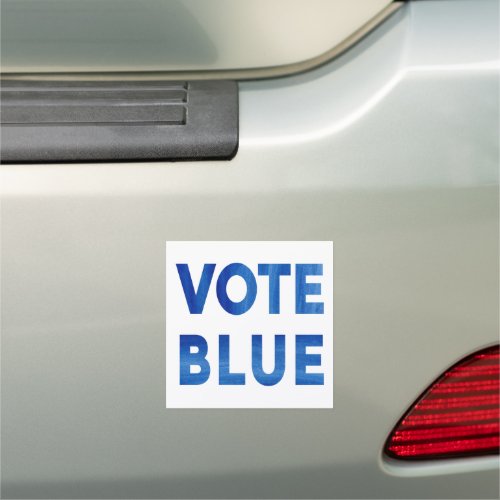 Vote Blue bold watercolor text political Car Magnet