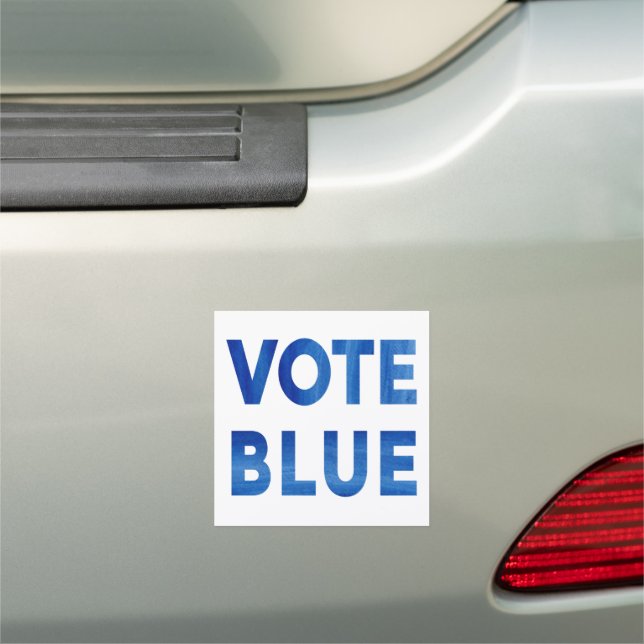 Vote Blue bold watercolor text political Car Magnet (In Situ)