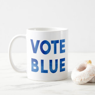 Vote Blue bold watercolor text political Coffee Mug