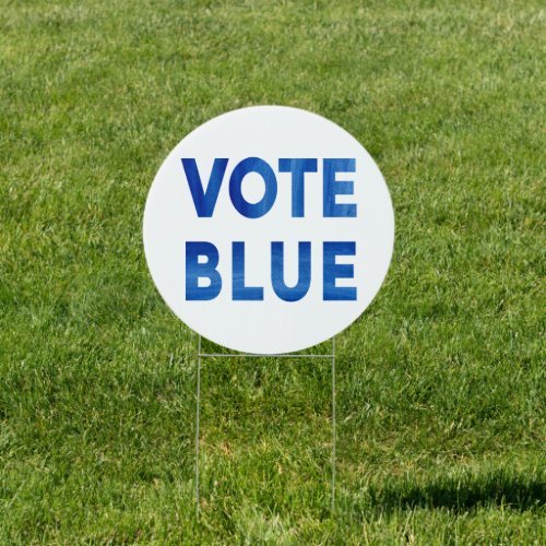 Vote Blue bold watercolor text political election Sign
